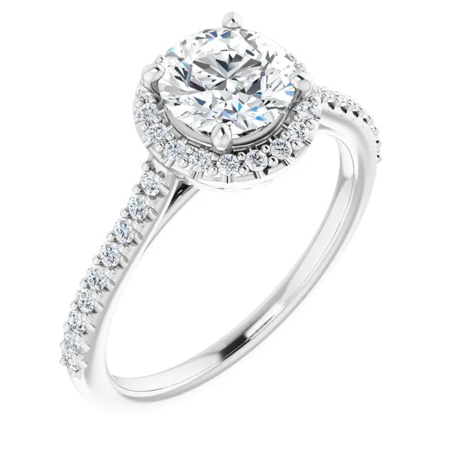Round Diamond Halo Engagement Ring
