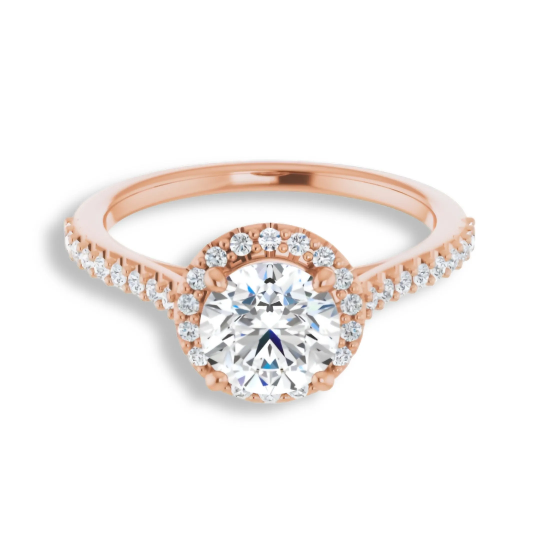 Round Diamond Halo Engagement Ring