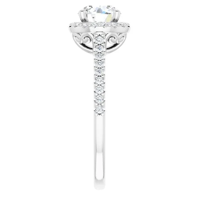 Round Diamond Halo Engagement Ring