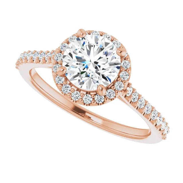 Round Diamond Halo Engagement Ring