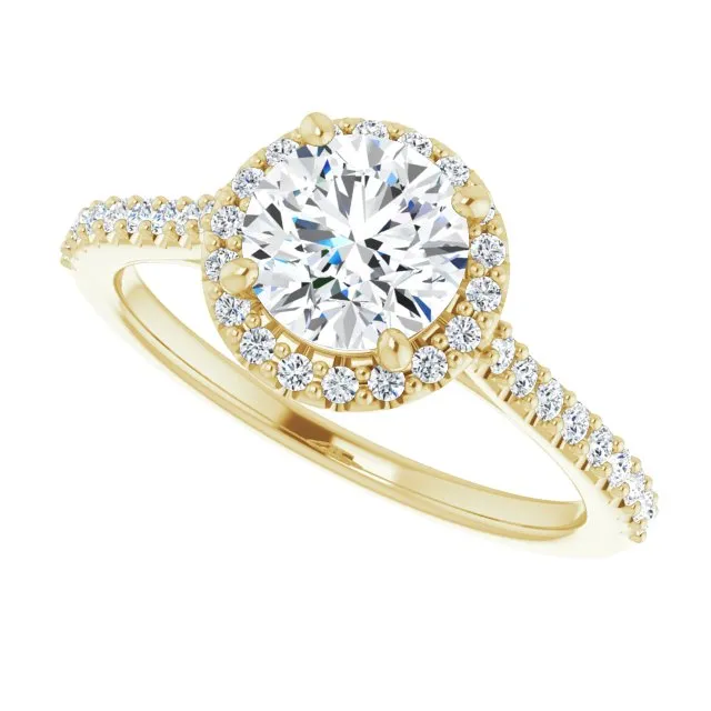 Round Diamond Halo Engagement Ring
