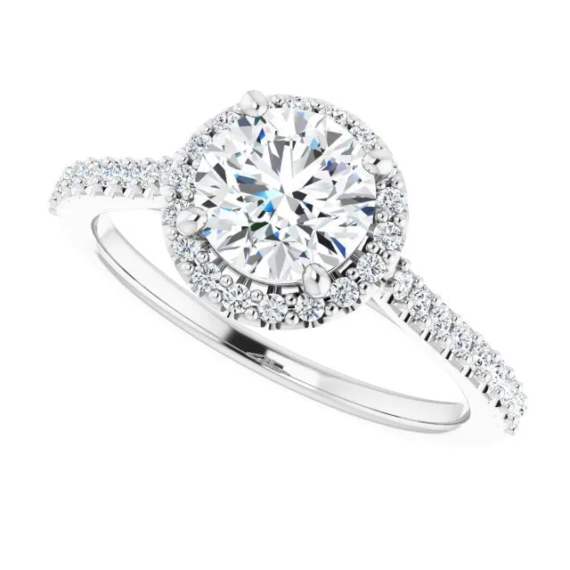 Round Diamond Halo Engagement Ring