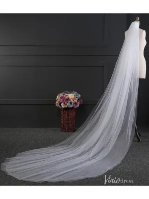 Roycebridal Simple 2 Tier Tulle Long Veil Viniodress