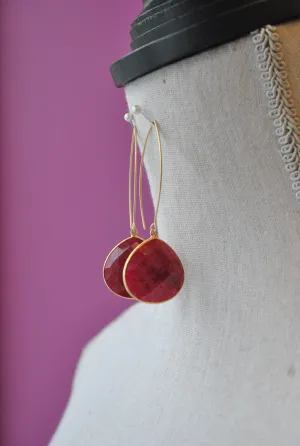 RUBIES LONG STATEMENT EARRINGS