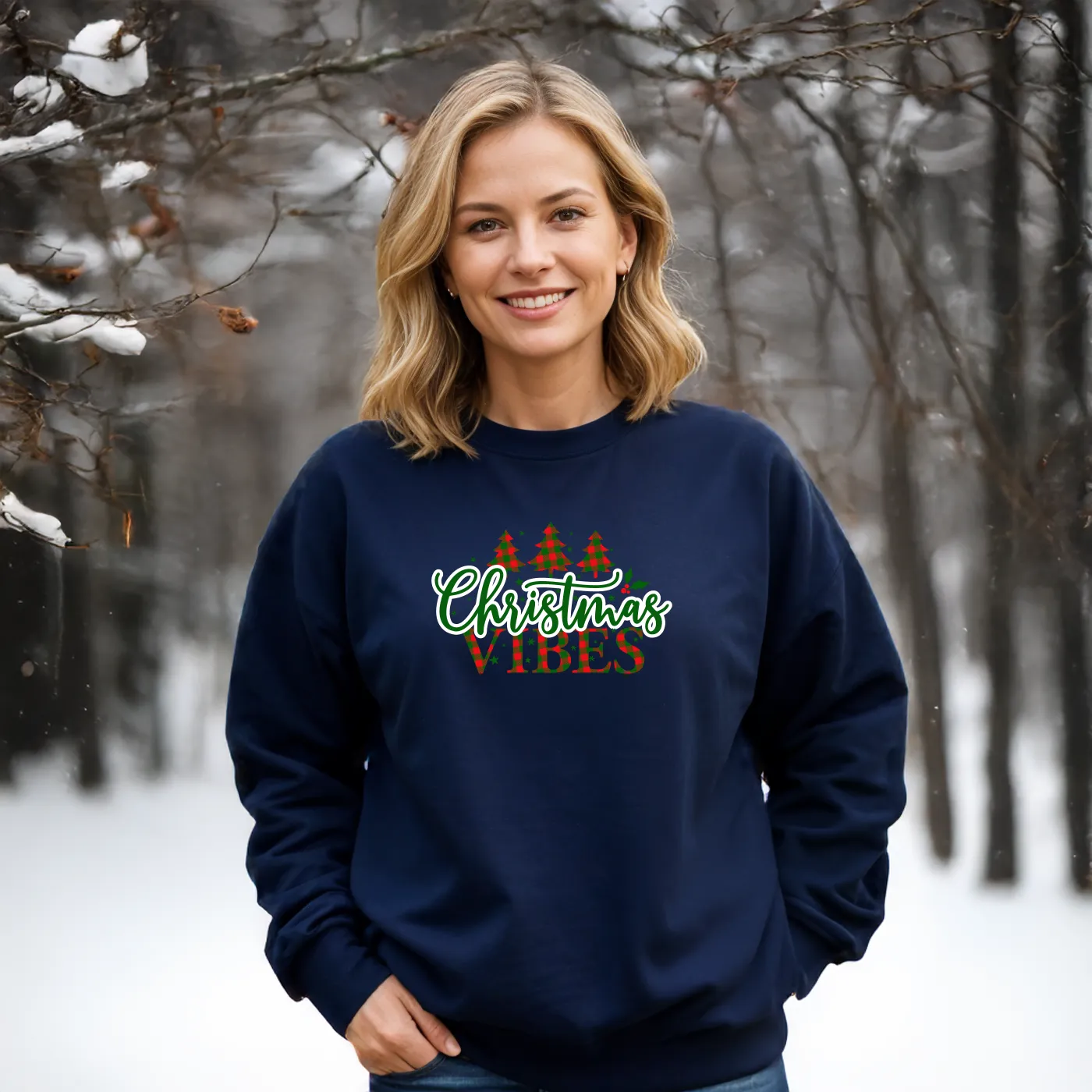 SALE "Christmas Vibes" Relaxed Fit Classic Crew Unisex Sweatshirt