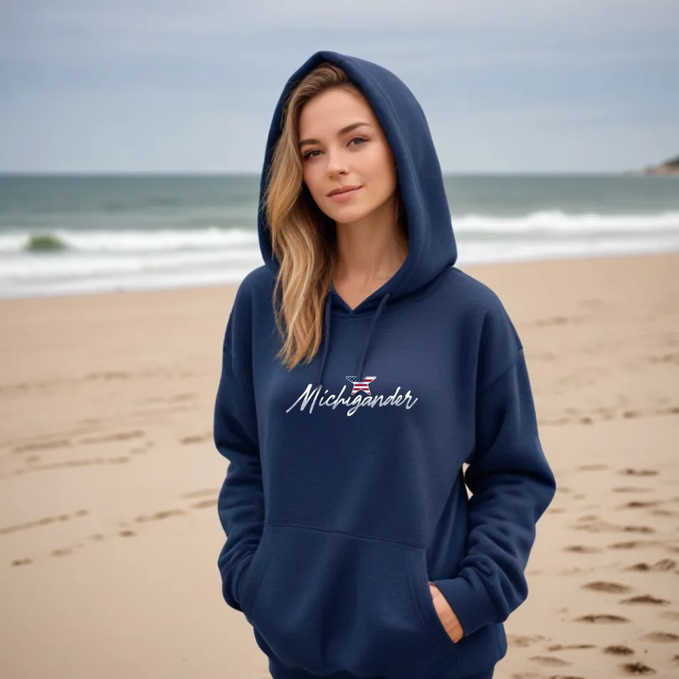 SALE "Flag Michigander" Relaxed Fit Classic Unisex Hoodie