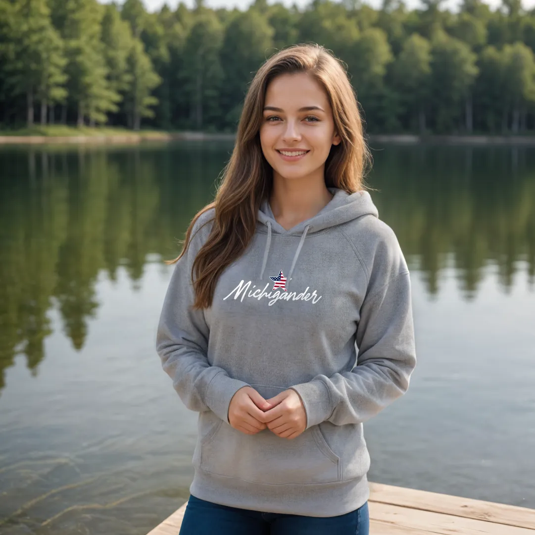 SALE "Flag Michigander" Relaxed Fit Classic Unisex Hoodie