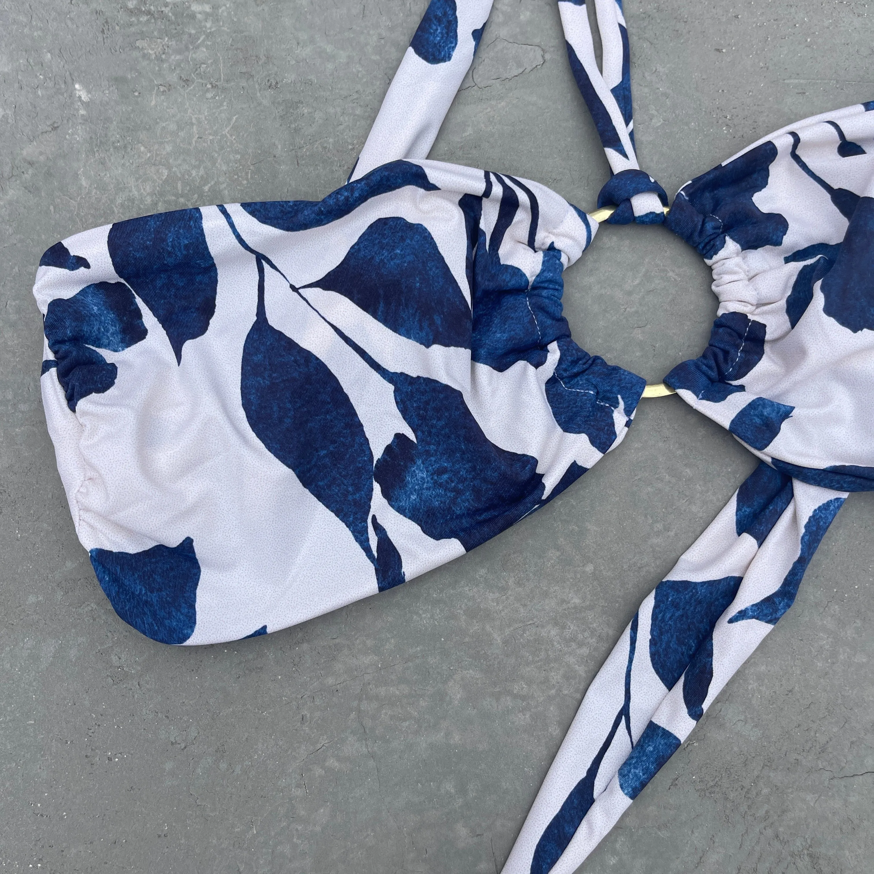 Sapphire Bloom Strapless Bikini Top