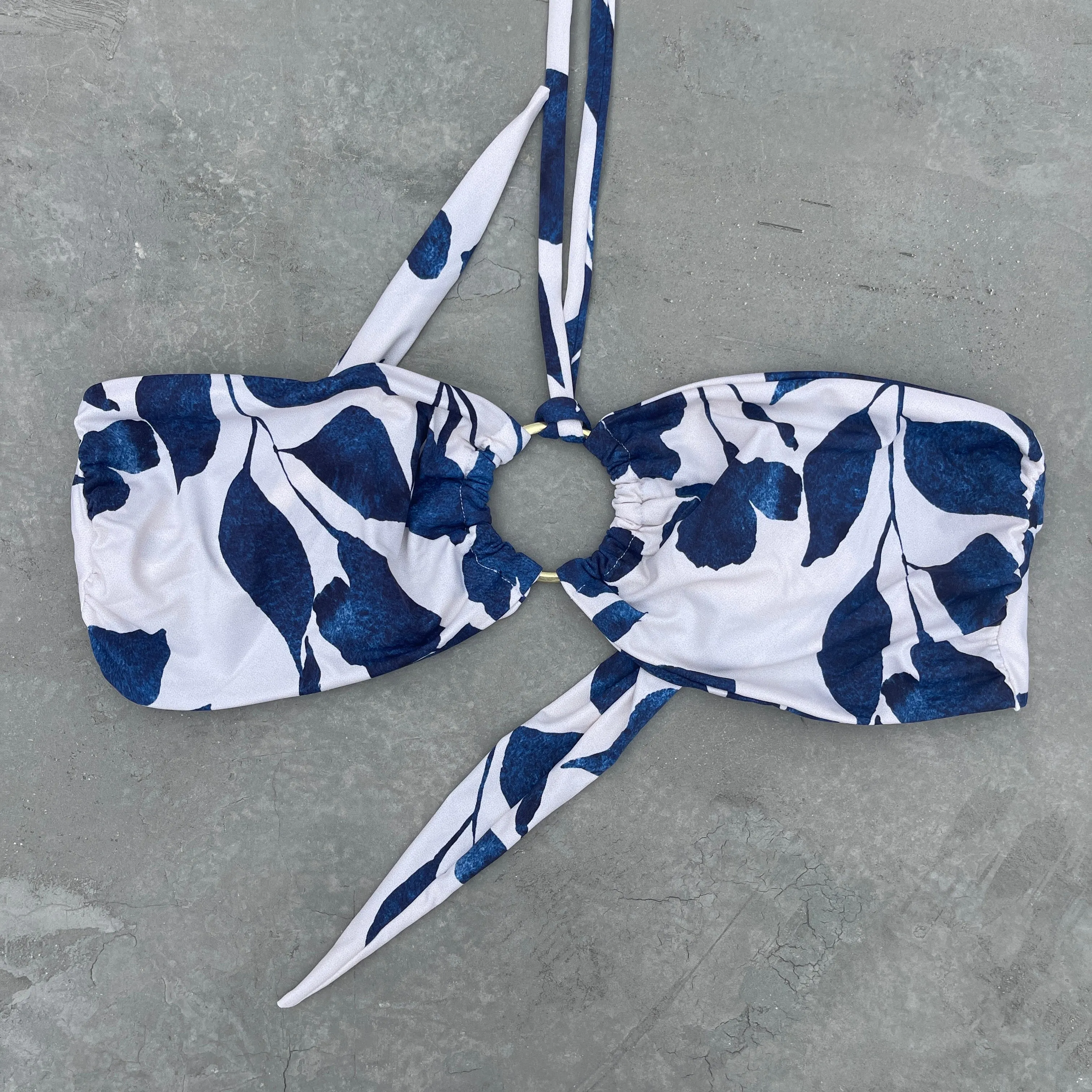 Sapphire Bloom Strapless Bikini Top