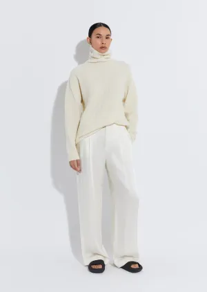 Satin Relaxed Pleated Pant
