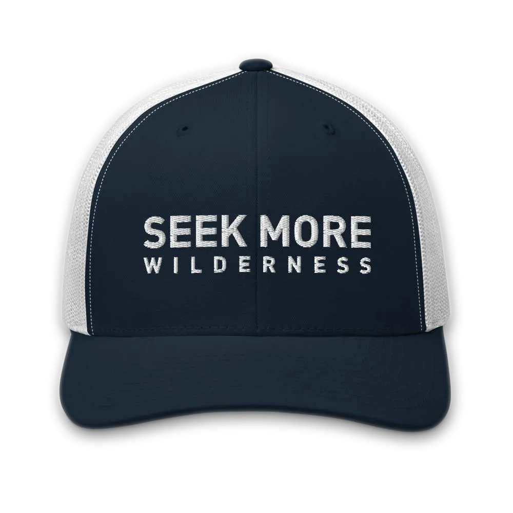Seek More Wilderness Trucker Hat  |  Navy White