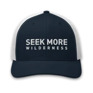 Seek More Wilderness Trucker Hat  |  Navy White