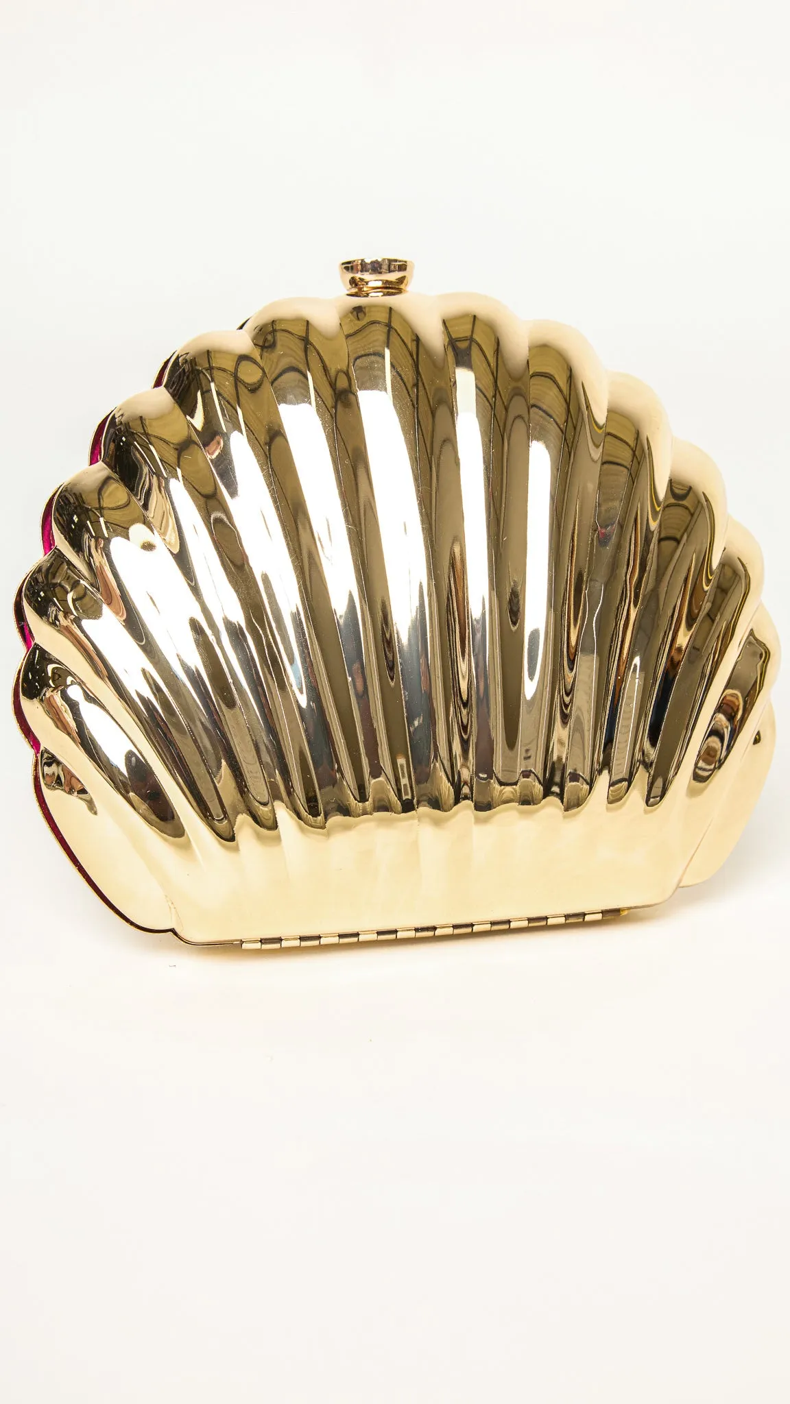 Shelly Shell-Shaped Gold Clutch