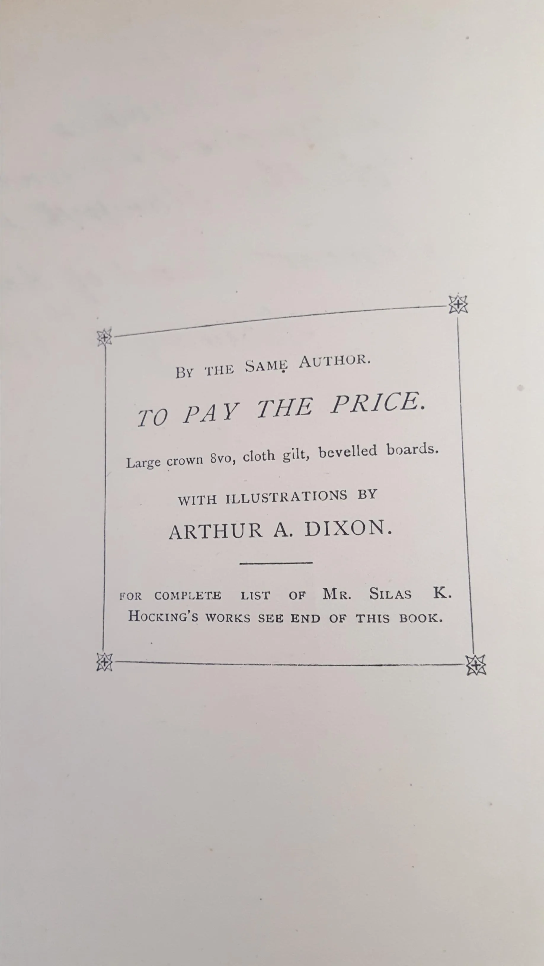 Silas K Hocking - One In Charity, F Warne