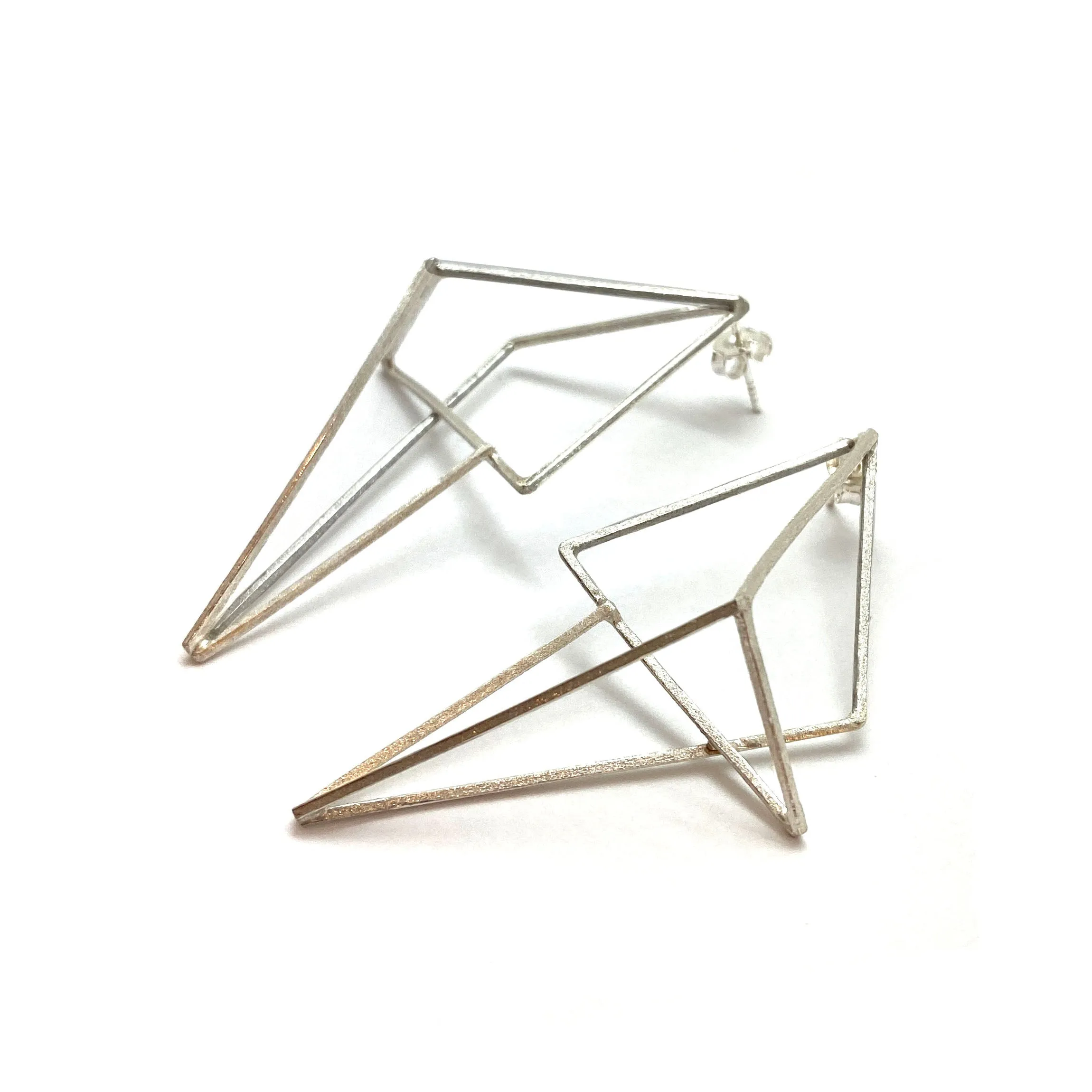 Silver Geometric Statement Earrings