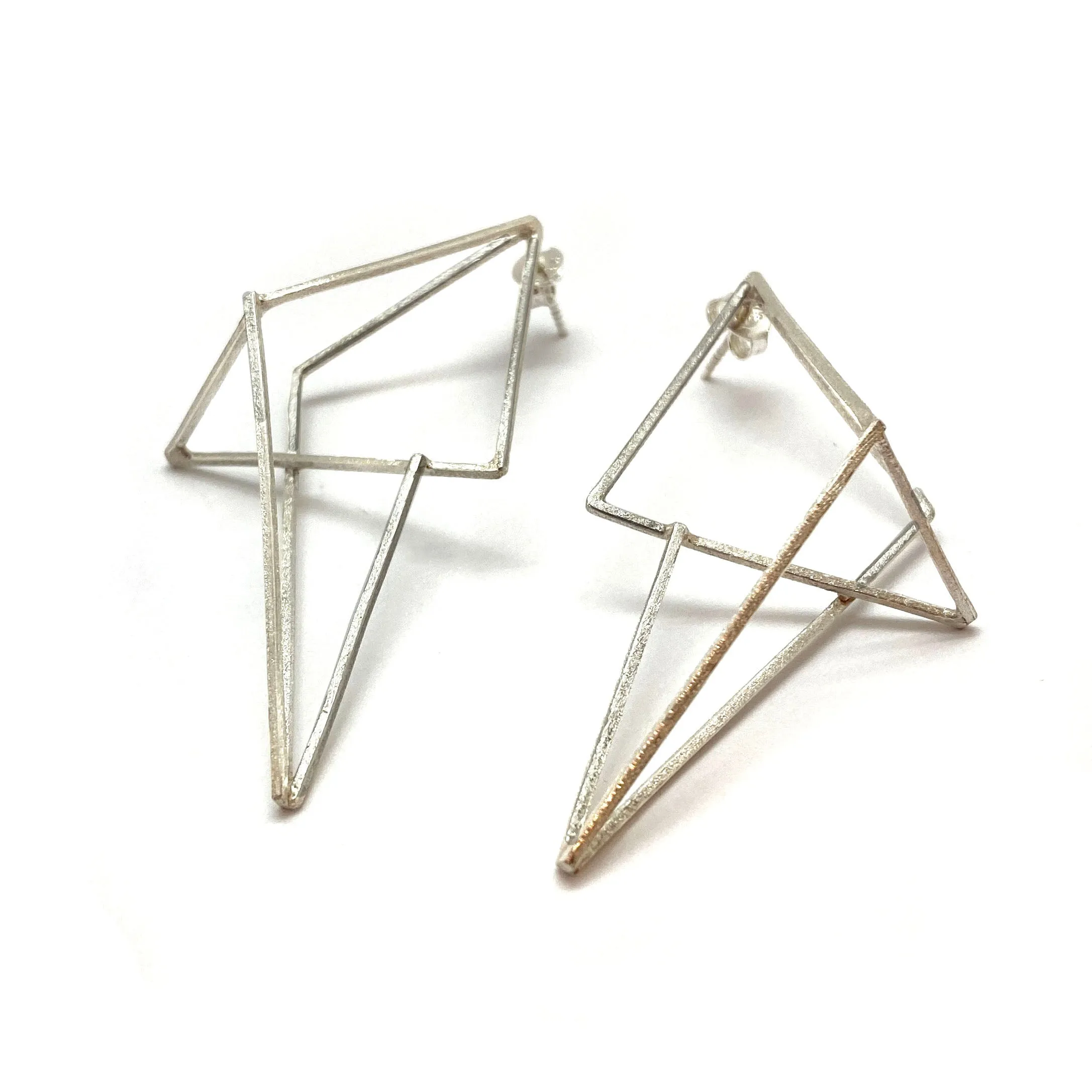 Silver Geometric Statement Earrings