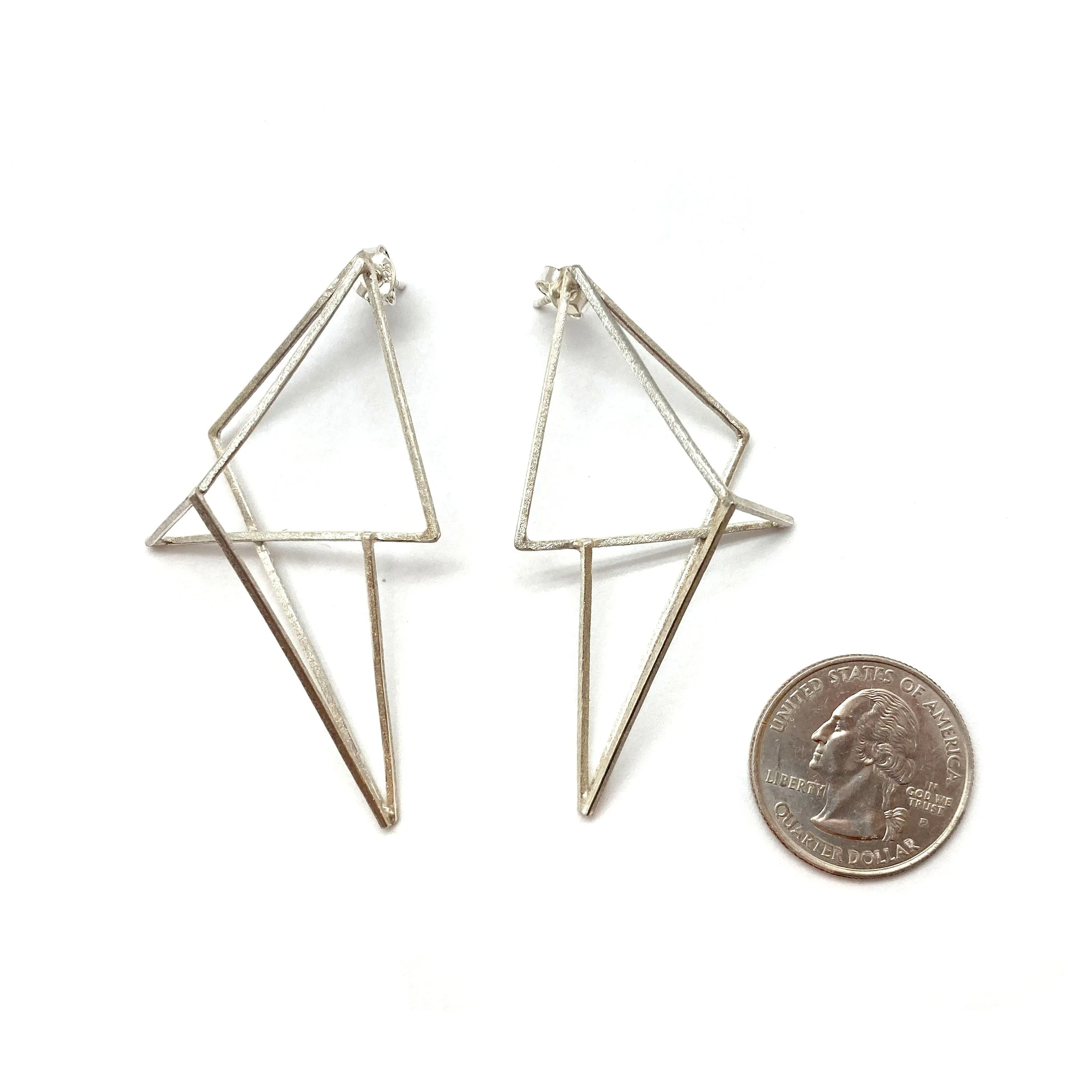 Silver Geometric Statement Earrings