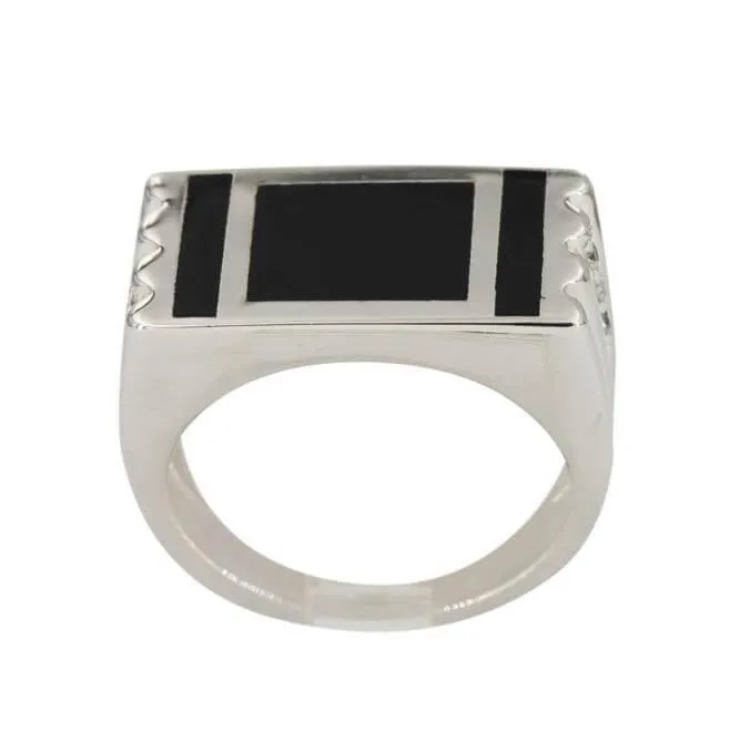 SILVER ONYX RING