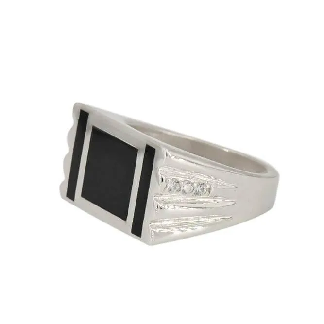 SILVER ONYX RING