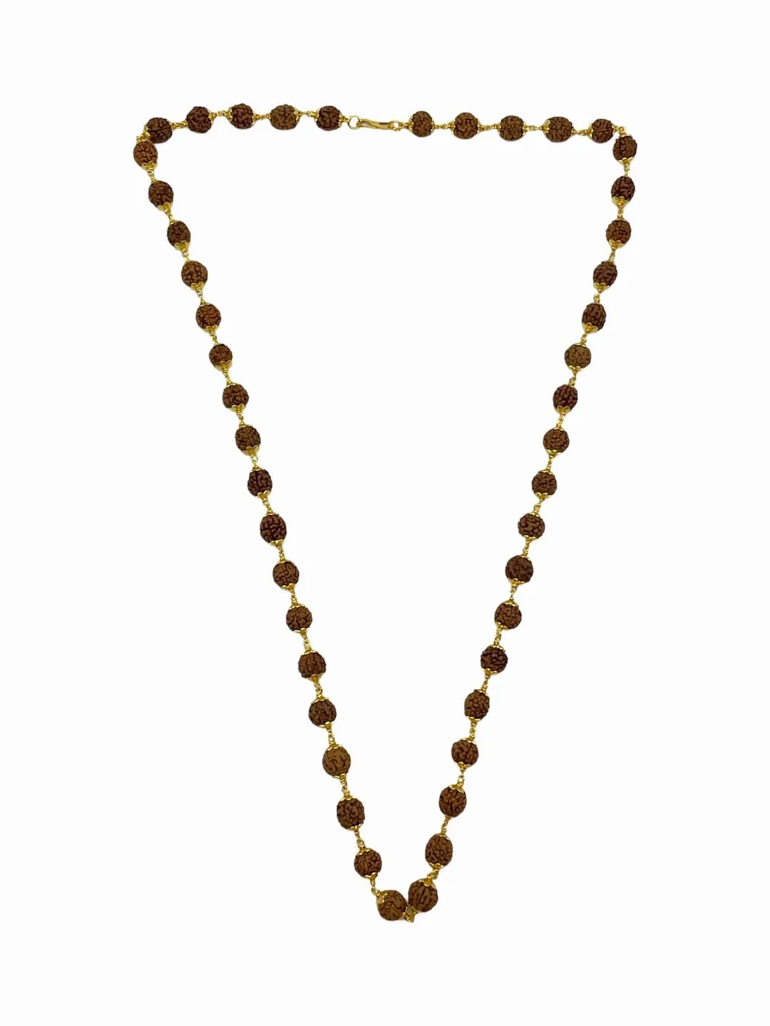Silver Plated Simple Rudraksha Mala Necklace