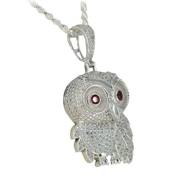 SILVER WISE OWL PENDANT