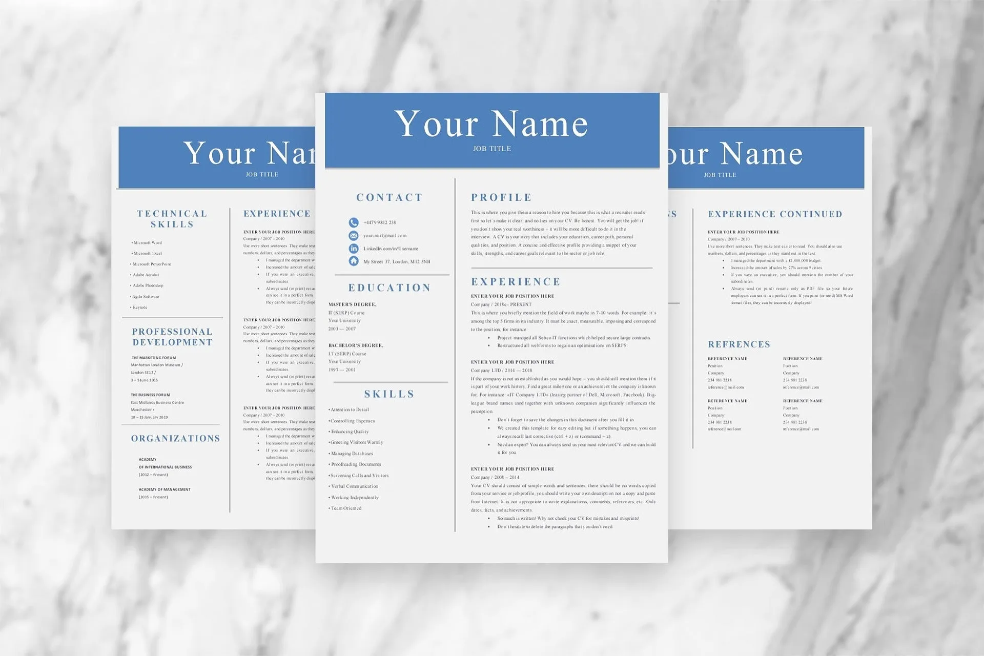 Simple 3 Page CV, Resume Template