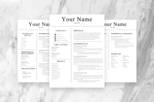 Simple 3 Page CV, Resume Template