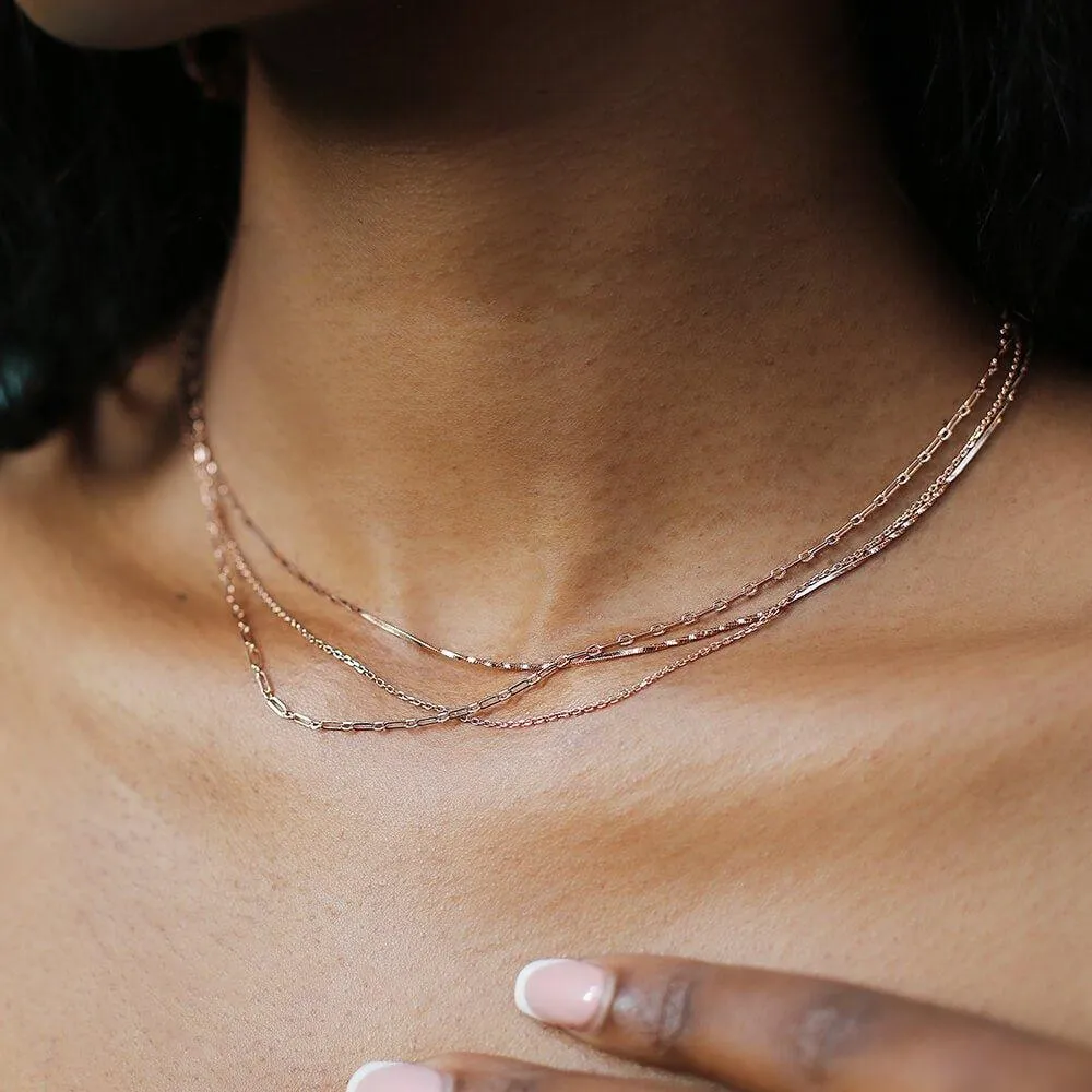 Simple 925 Simple Rose Gold Plated Chain Necklace