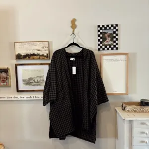 simple by suzanne betro dolman gingham print kimono (NWT)