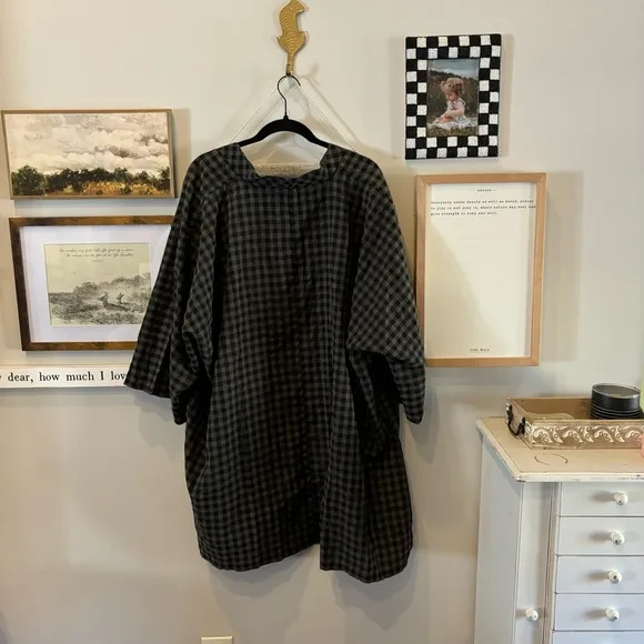 simple by suzanne betro dolman gingham print kimono (NWT)
