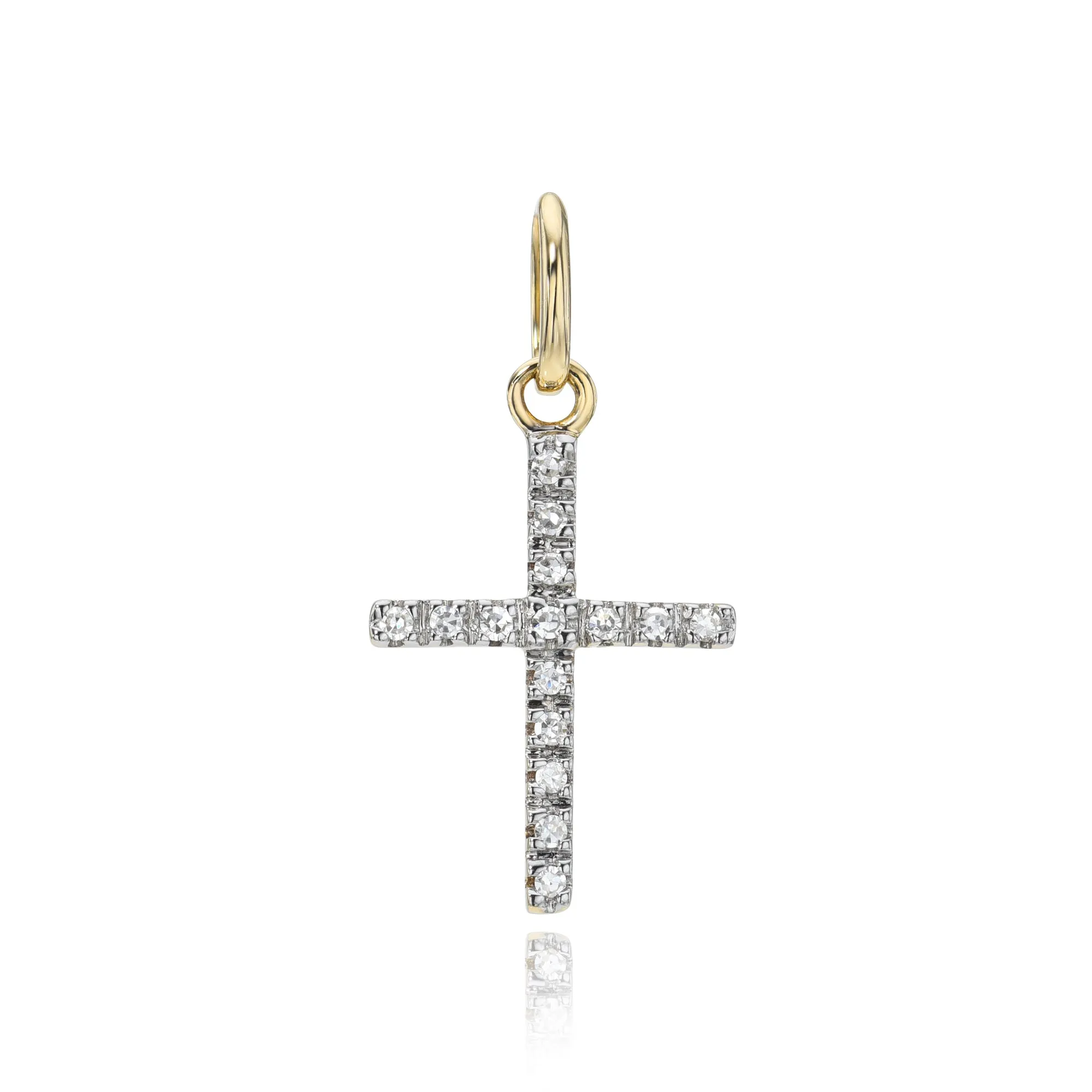 Simple Diamond Pave Cross Charm