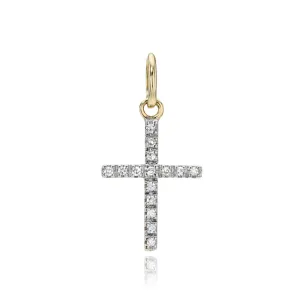 Simple Diamond Pave Cross Charm