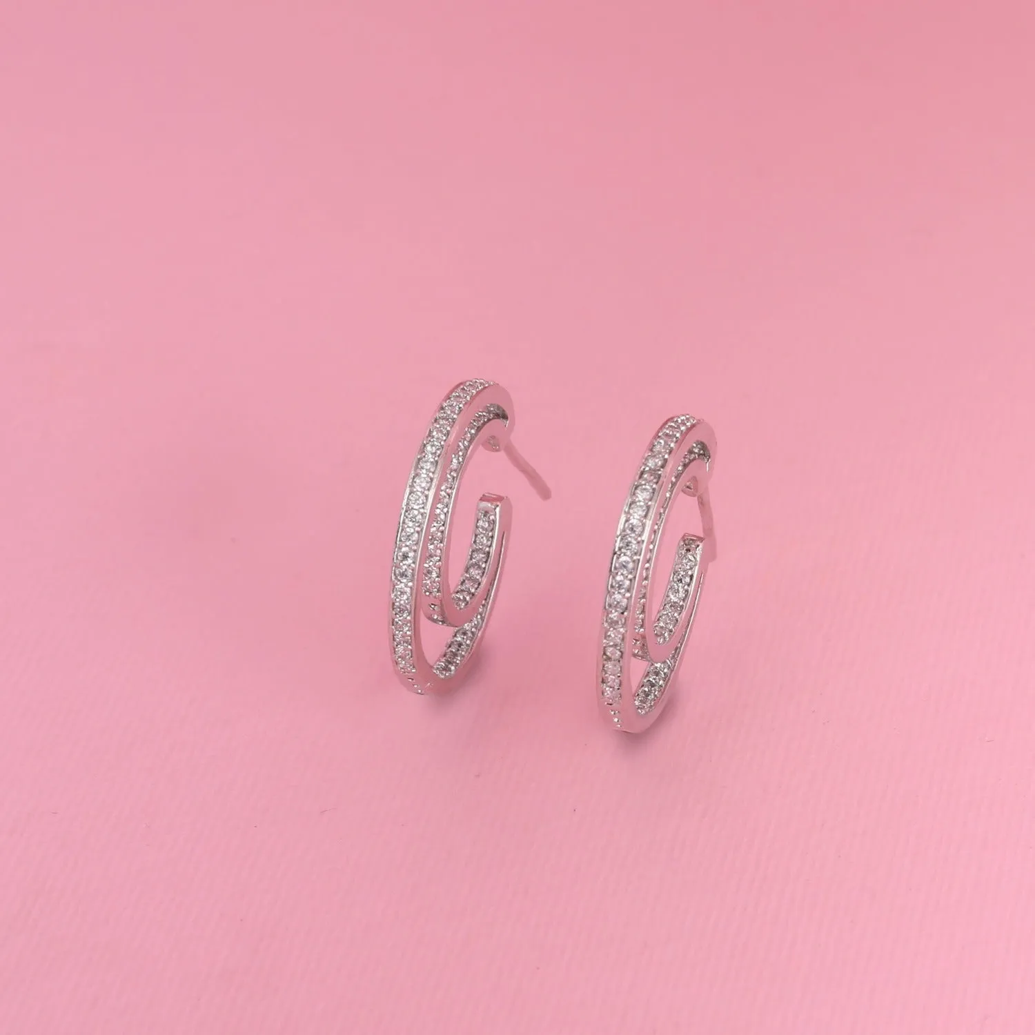 Simple Hoop CZ Earrings