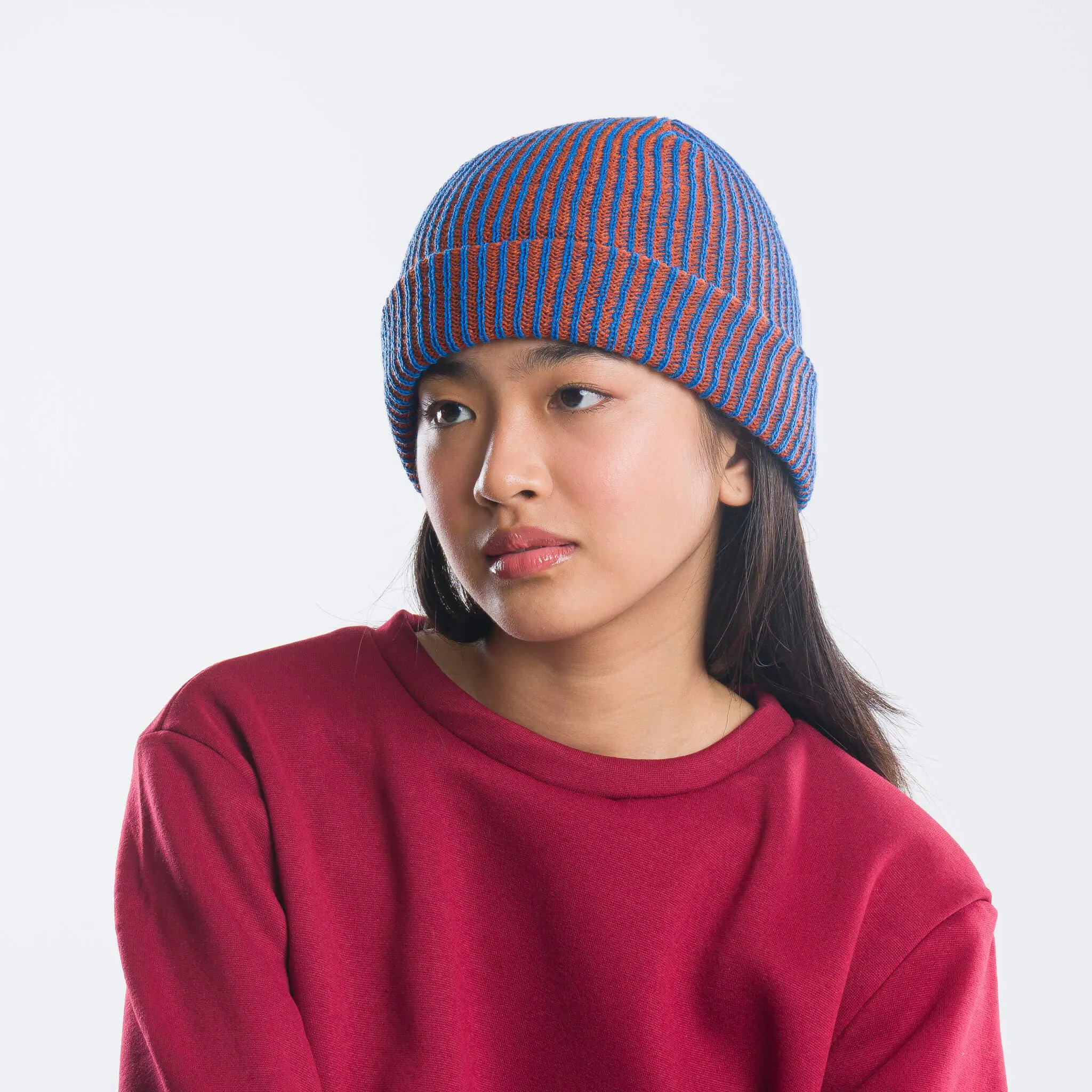Simple Rib Knit Beanie Cap