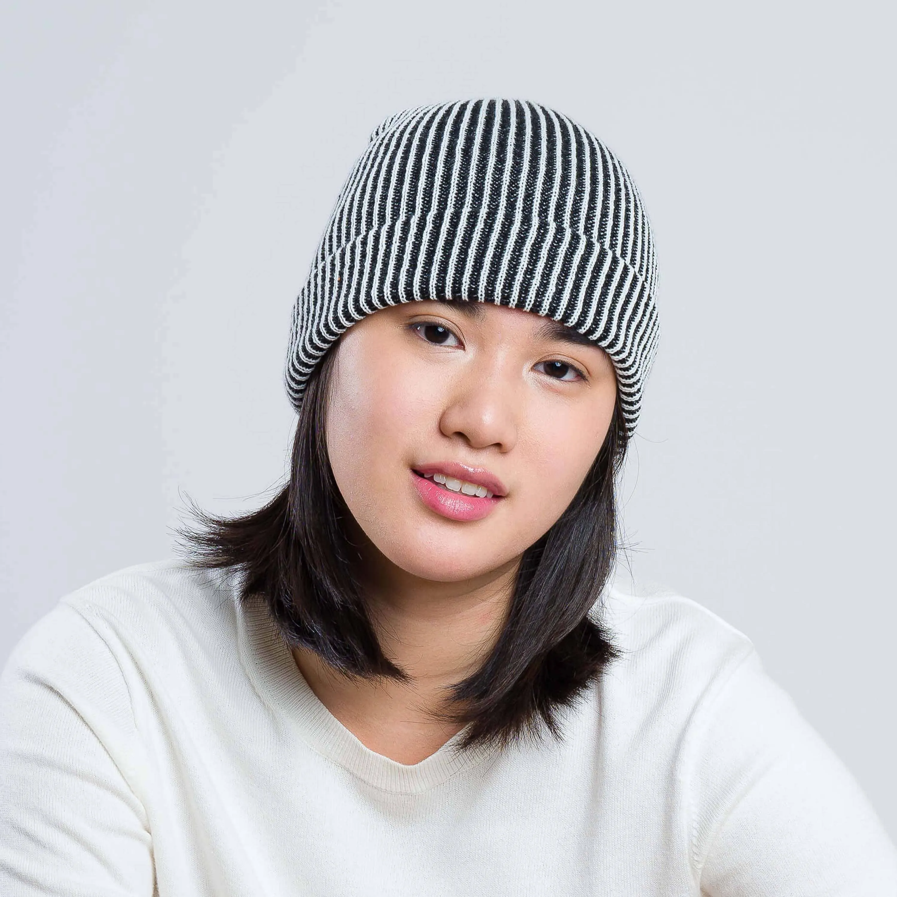 Simple Rib Knit Beanie Cap