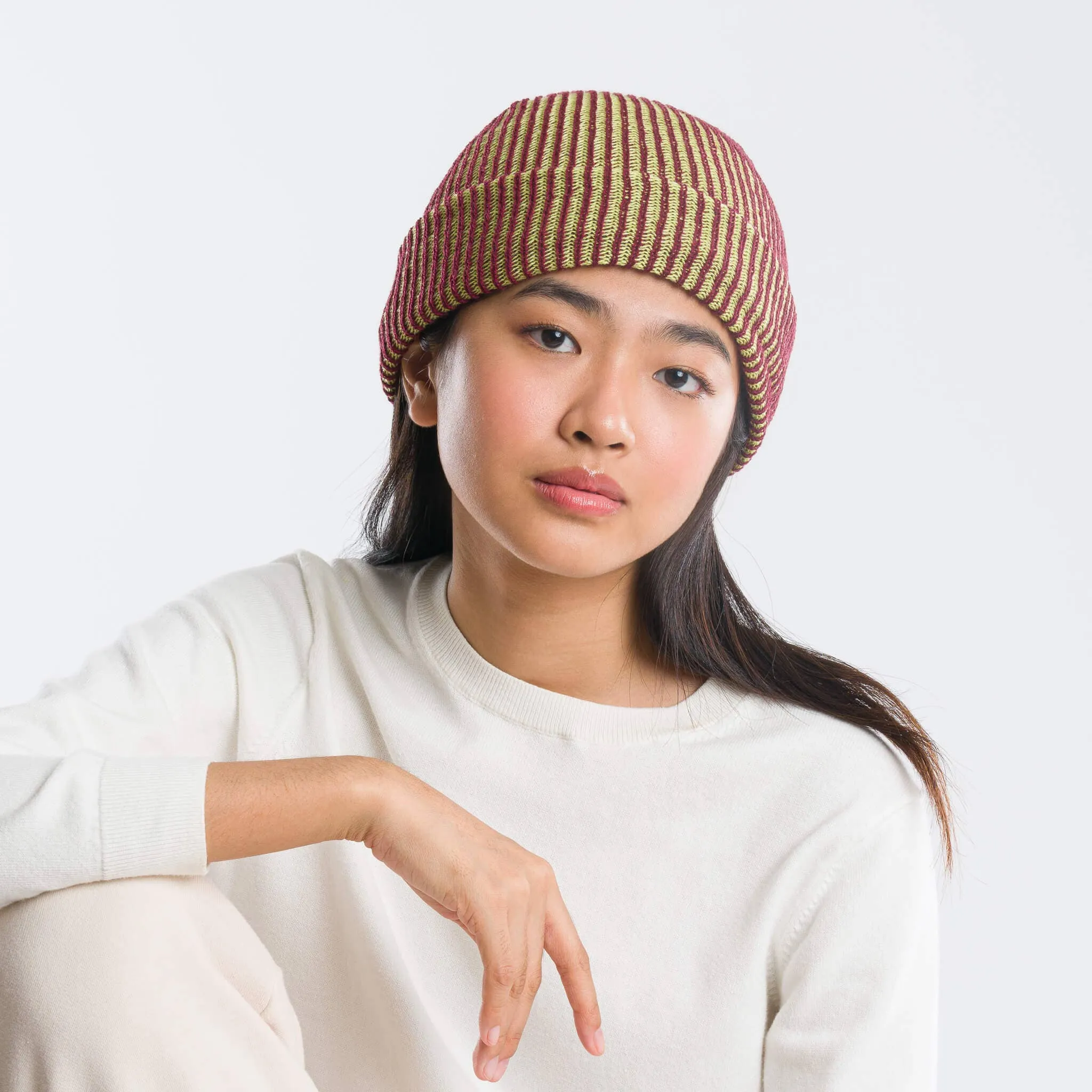Simple Rib Knit Beanie Cap