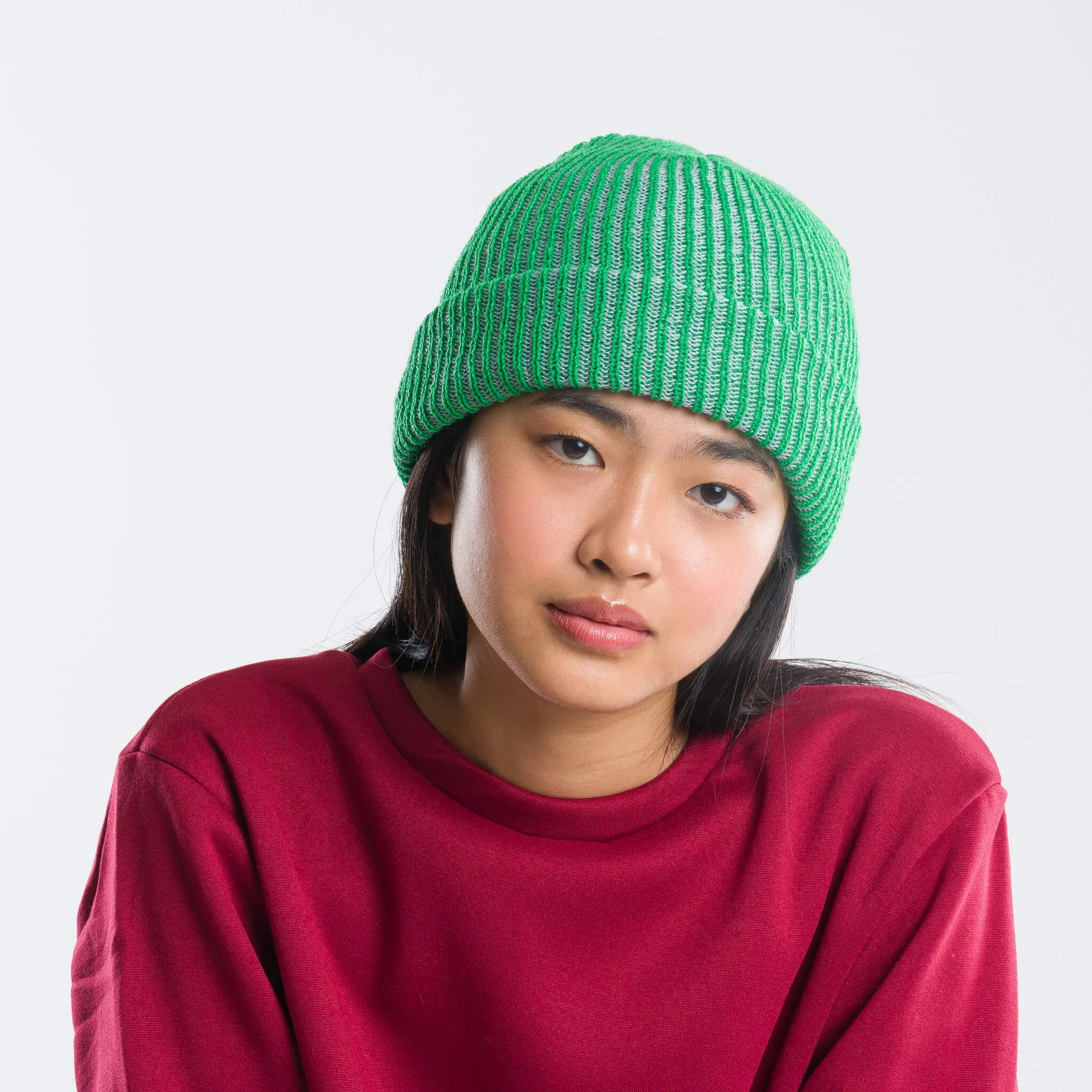 Simple Rib Knit Beanie Cap