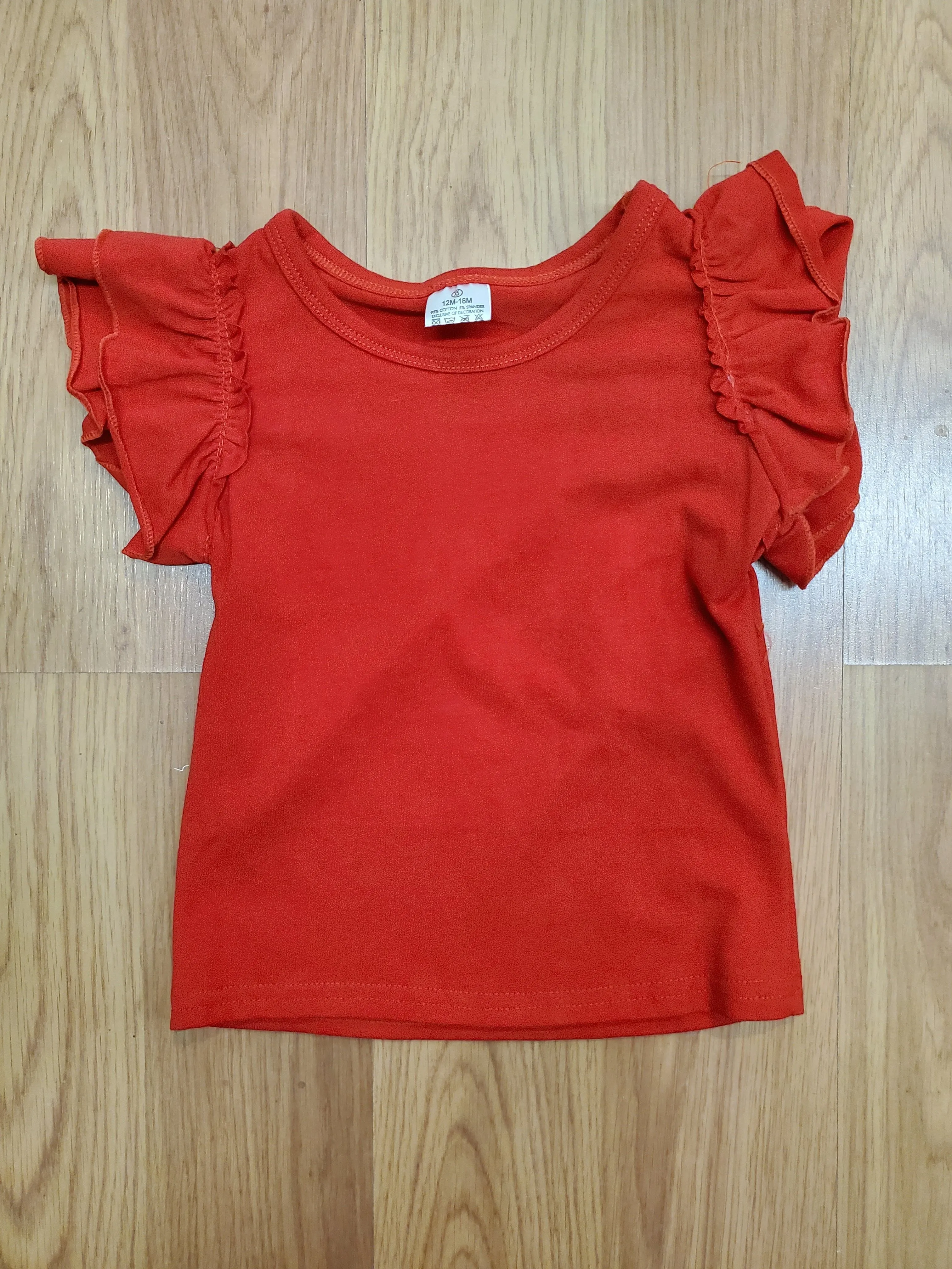 Simple Ruffled Sleeve Shirt