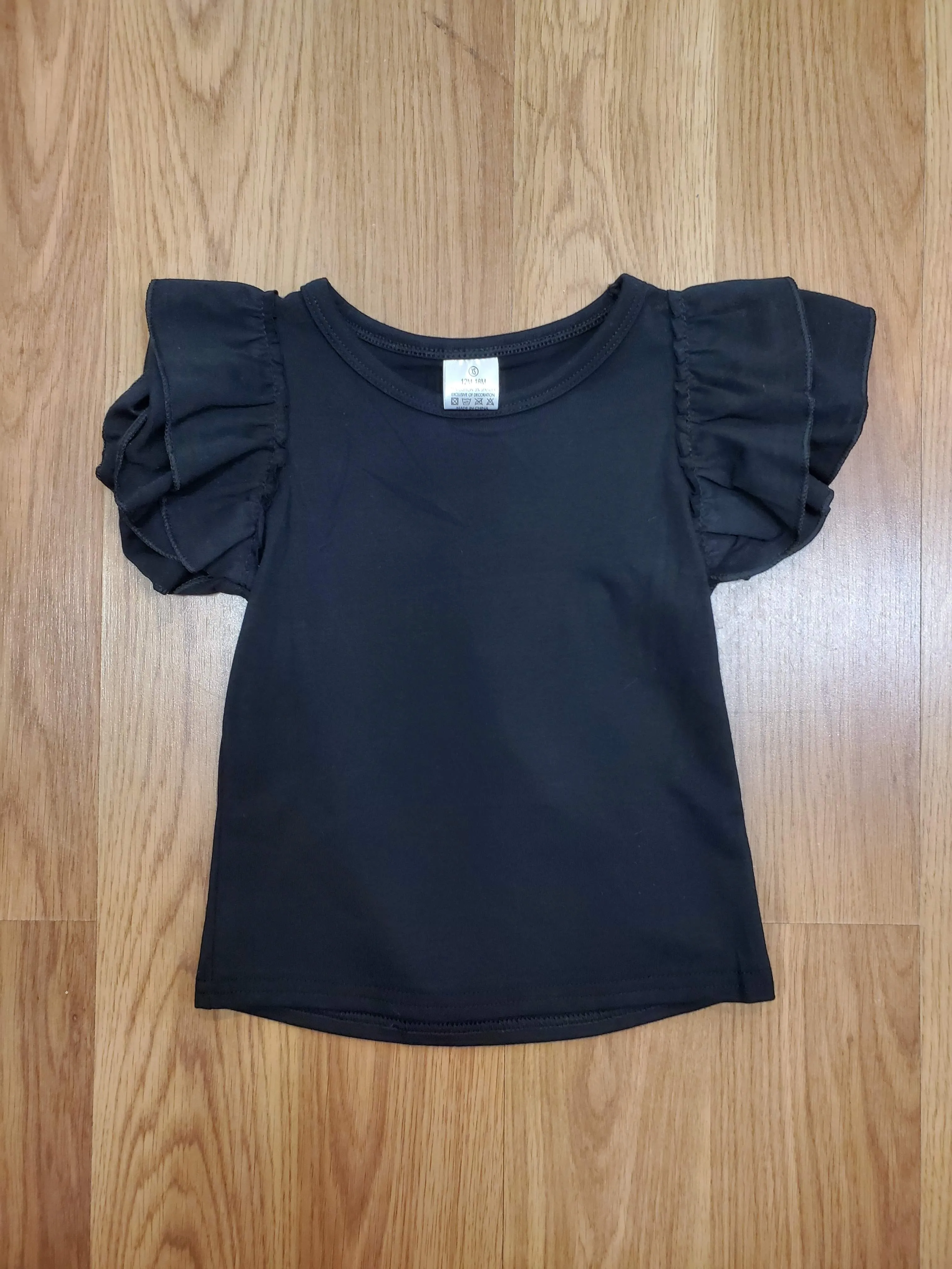 Simple Ruffled Sleeve Shirt