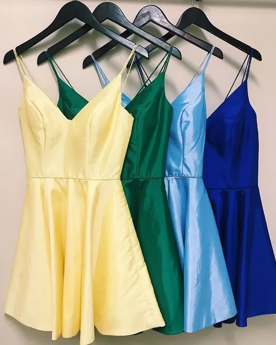 Simple Short Sky Blue Homecoming Dress