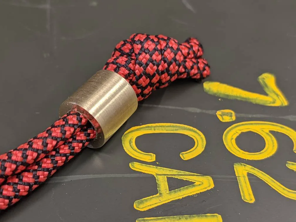 Simple Small Brass Lanyard Bead with Free Paracord Lanyard