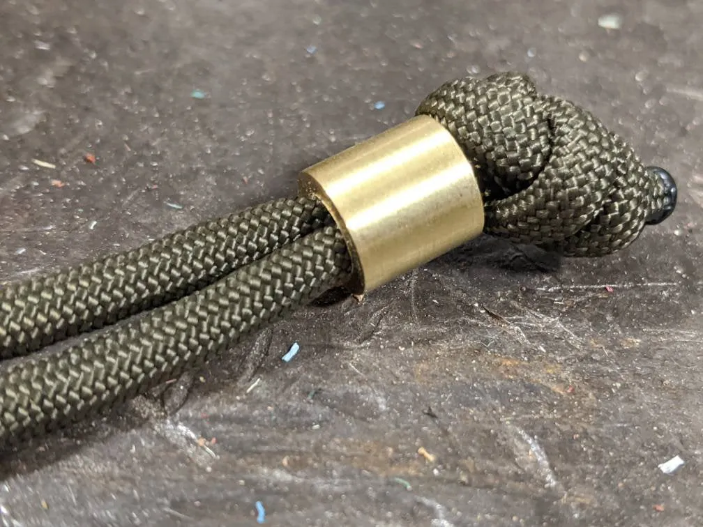 Simple Small Brass Lanyard Bead with Free Paracord Lanyard