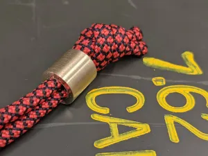 Simple Small Brass Lanyard Bead with Free Paracord Lanyard