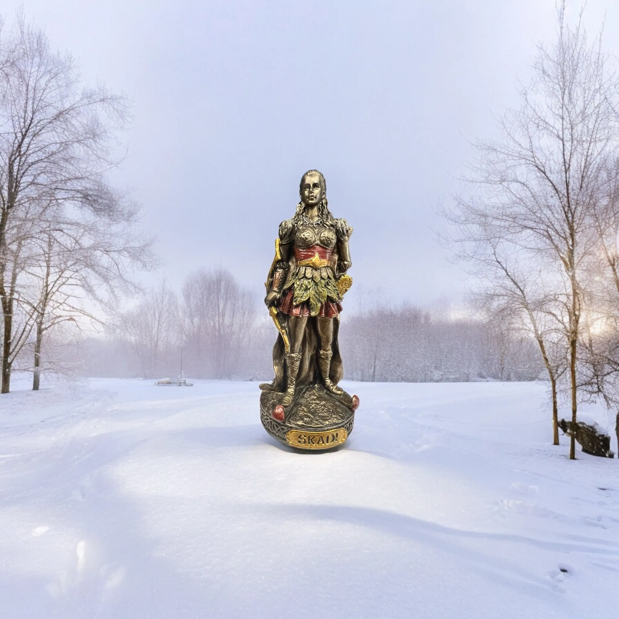 Skadi Norse Mythology, Goddess of the Wilderness, Miniature Statue by Veronese Design
