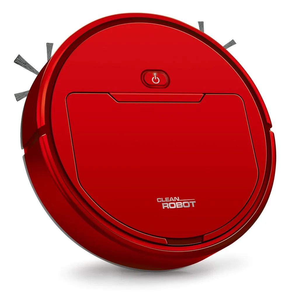 Smart Robot Floor Cleaner 3-In-1 Auto Rechargeable Smart Floor sweeper -RED