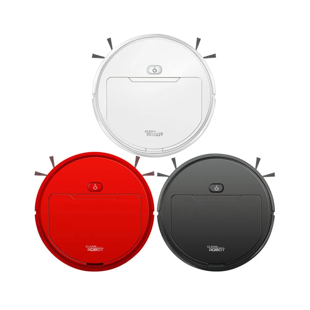 Smart Robot Floor Cleaner 3-In-1 Auto Rechargeable Smart Floor sweeper -RED