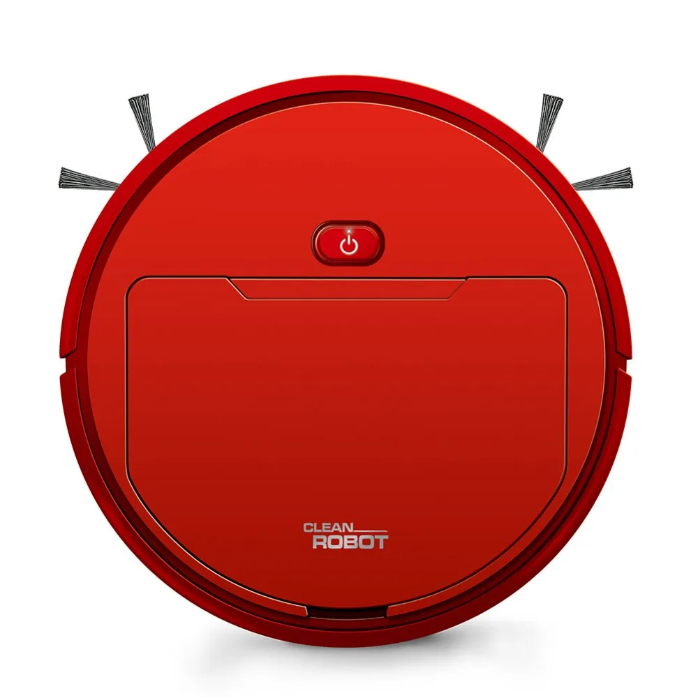 Smart Robot Floor Cleaner 3-In-1 Auto Rechargeable Smart Floor sweeper -RED