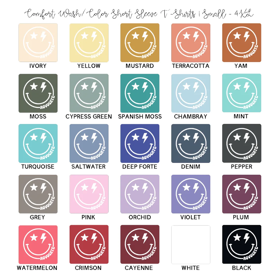 Smile Agvocate White Ink ComfortWash/ComfortColor T-Shirt (S-4XL) - Multiple Colors!