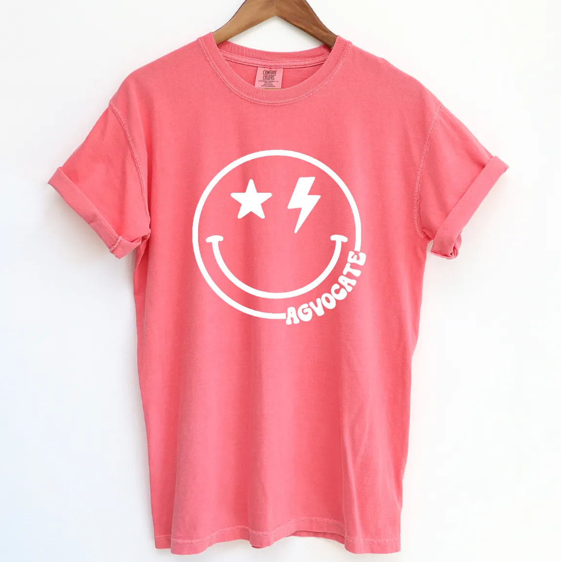 Smile Agvocate White Ink ComfortWash/ComfortColor T-Shirt (S-4XL) - Multiple Colors!