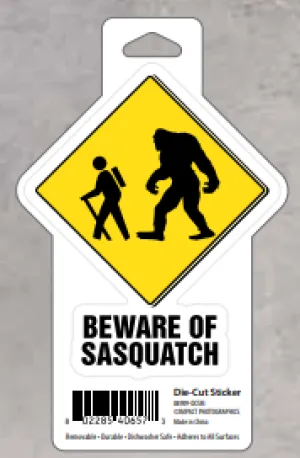 Souvenir Sticker Bigfoot Wilderness Beware of Sasquatch